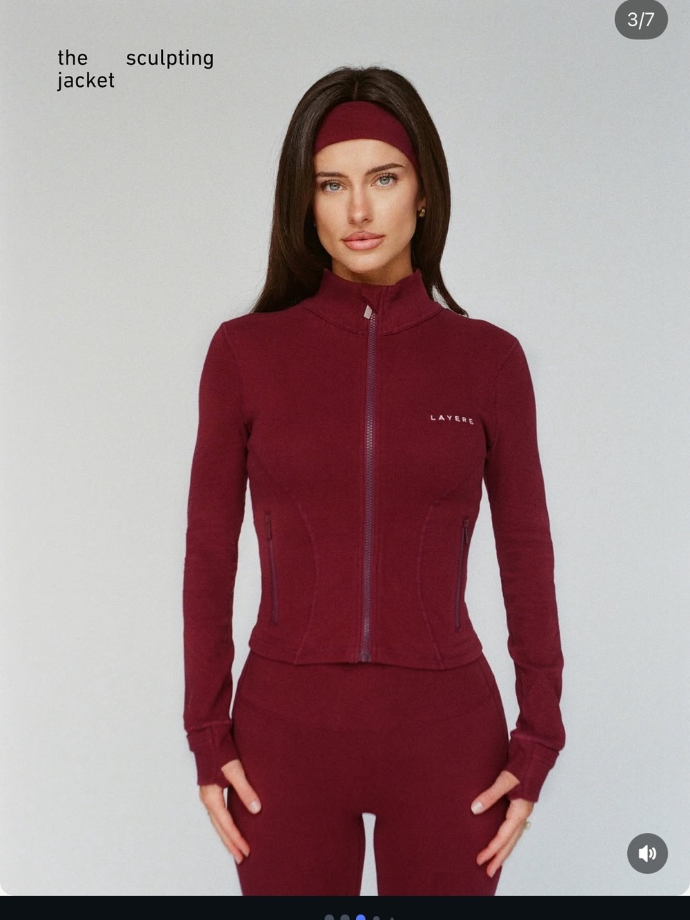 Layere Women's Burgundy ORGANIC COTTON JACKET - Picture 6 of 7